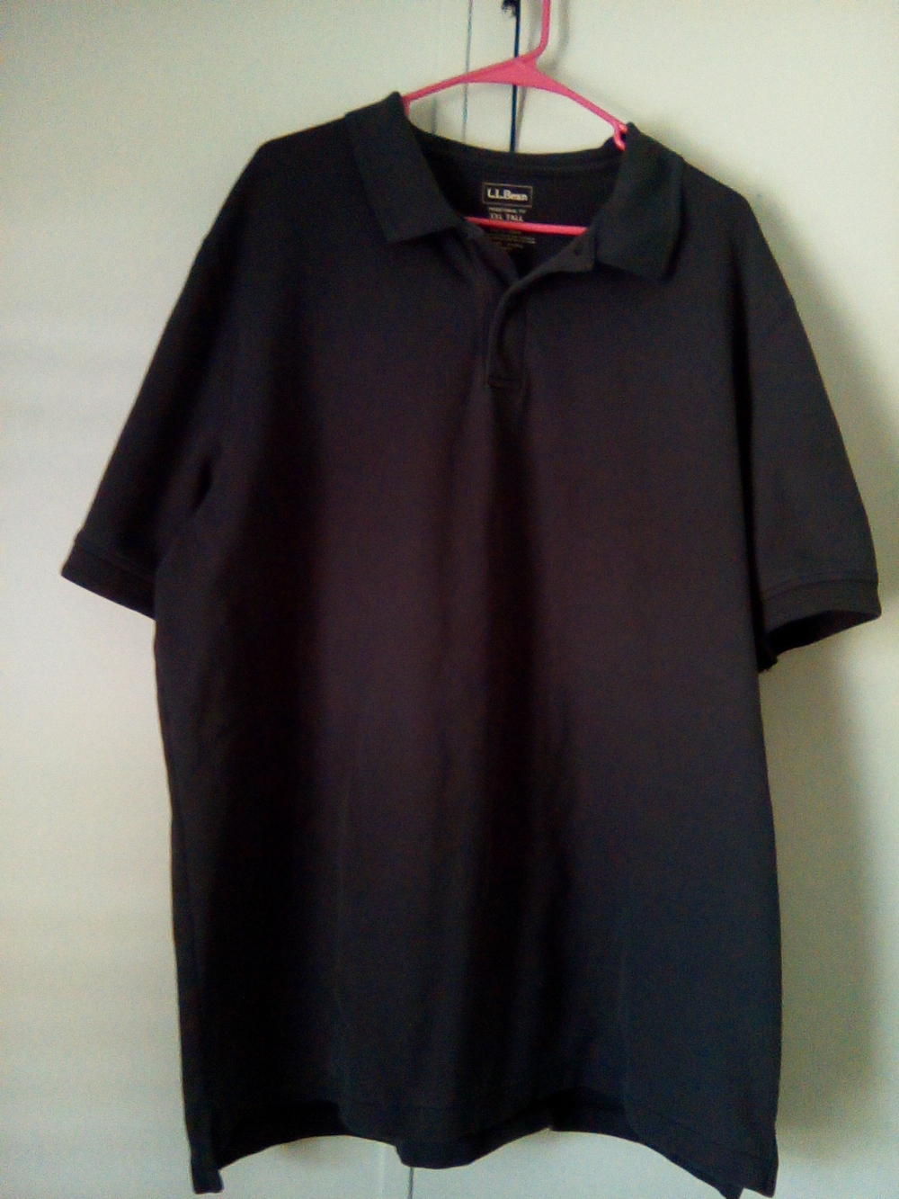 L.L. Bean Men's Black Polo Shirt with Classic Collar